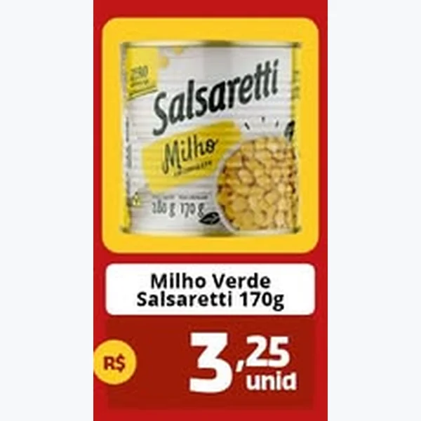 Recorte do encarte de Milho Verde Salsaretti 170 g