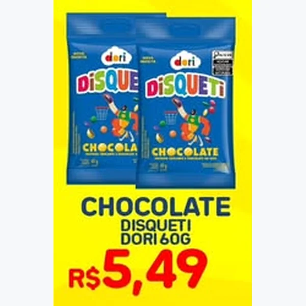 Recorte do encarte de Chocolate Disqueti Dori 60 g