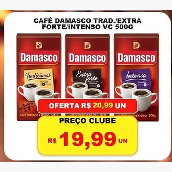 Recorte do encarte de Café Tradicional Damasco 500 g
