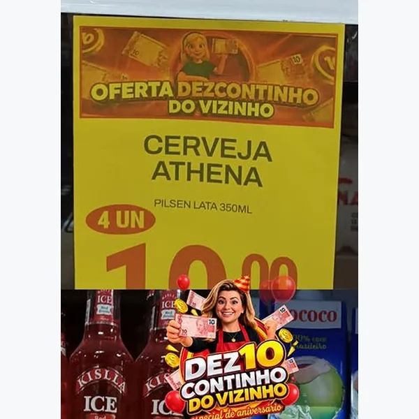 Recorte do encarte de Cerveja Pilsen Athena 350 ml