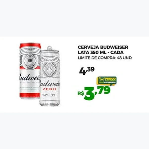 Cerveja Budweiser 350 ml