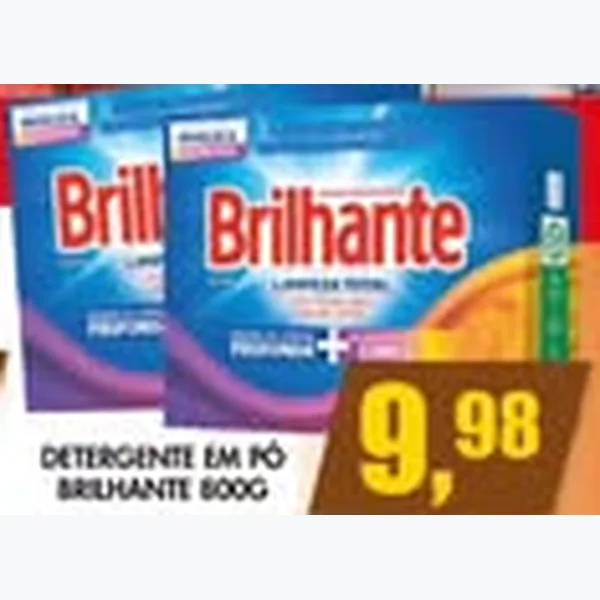 Recorte do encarte de Detergente em Pó Brilhante 800 g