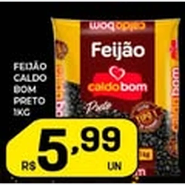 Recorte do encarte de Feijão Preto Caldo Bom 1 kg