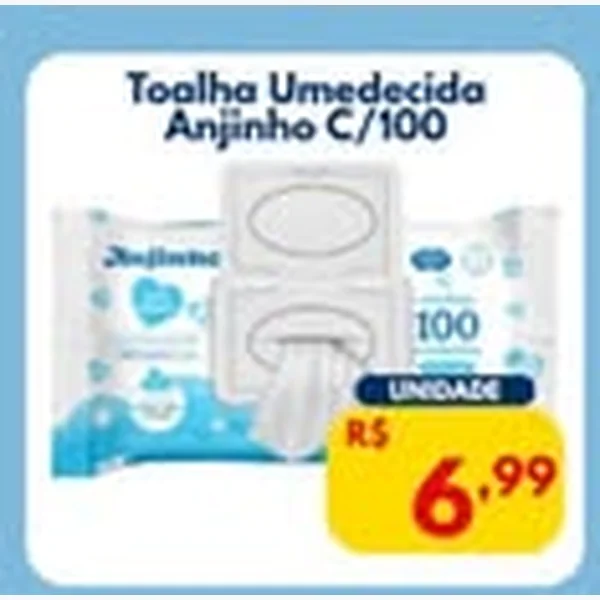 Recorte do encarte de Toalha Umedecida Anjinho 100 un