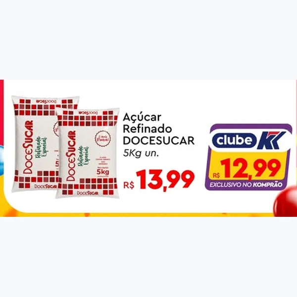 Açúcar Refinado DOCESUCAR 5 kg