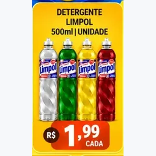 Recorte do encarte de Detergente Limpol 500 ml