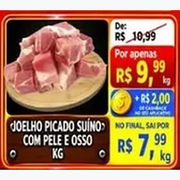 Recorte do encarte de Joelho Picado Suíno com Pele e Osso