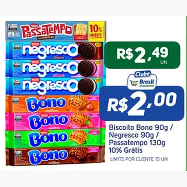 Recorte do encarte de Biscoito Bono 90 g