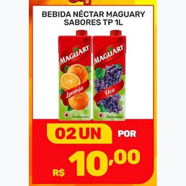 Recorte do encarte de Bebida Néctar Uva Maguary 1 L