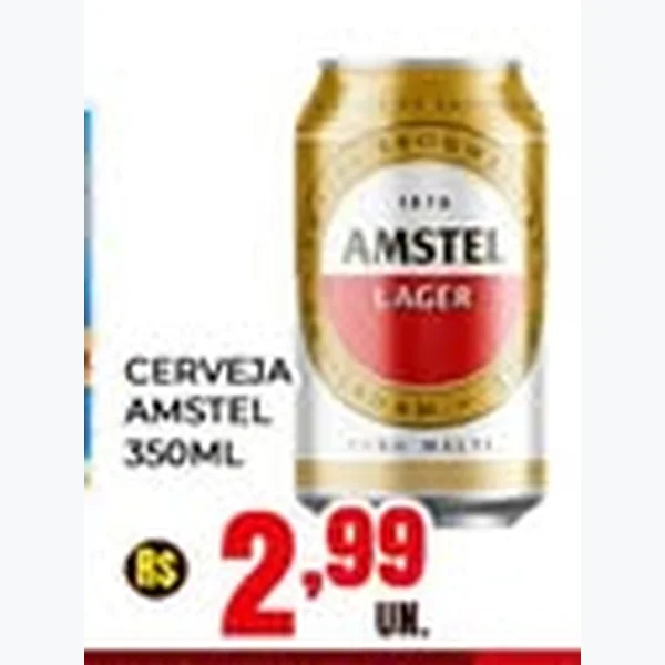 Recorte do encarte de Cerveja Lager Amstel 350 ml