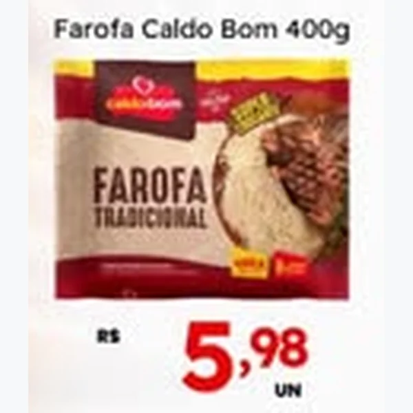 Recorte do encarte de Farofa Tradicional Caldo Bom 400 g