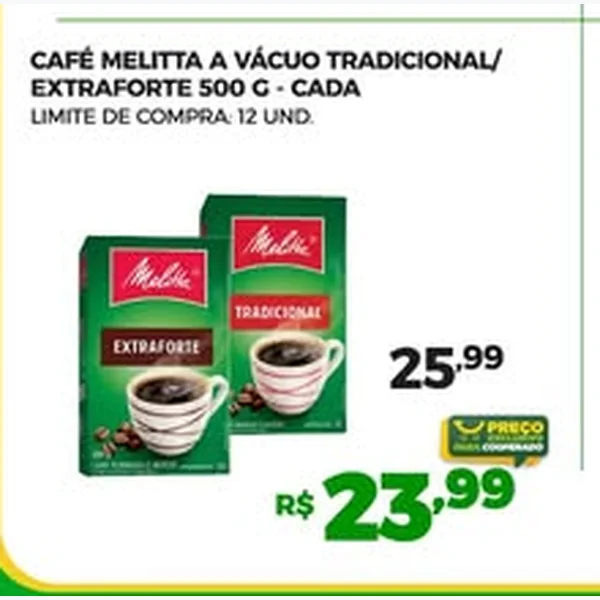 Recorte do encarte de Café Extraforte Melitta 500 g