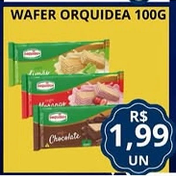Recorte do encarte de Wafer Orquidea 100 g