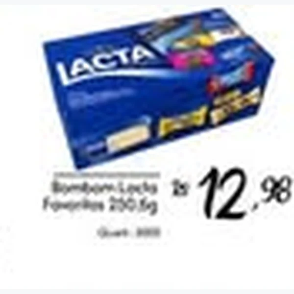 Recorte do encarte de Bombom Lacta Favoritos 250 g