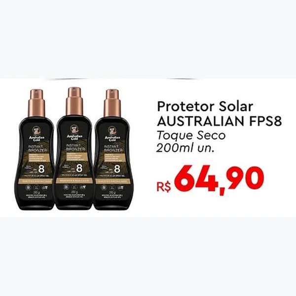 Protetor Solar Toque Seco Fps8 Australian Gold 200 ml