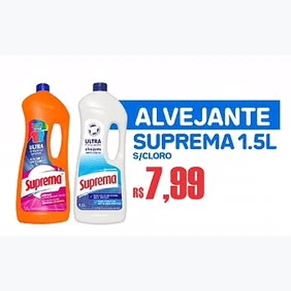 Recorte do encarte de Alvejante S/cloro Suprema 1,5 L