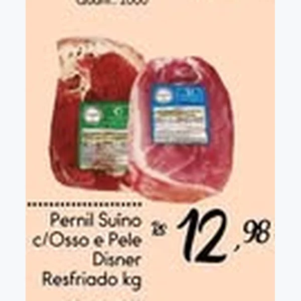 Recorte do encarte de Pernil Suíno C/osso e Pele Resfriado Disner