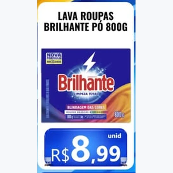 Lava Roupas em Pó Brilhante 800 g
