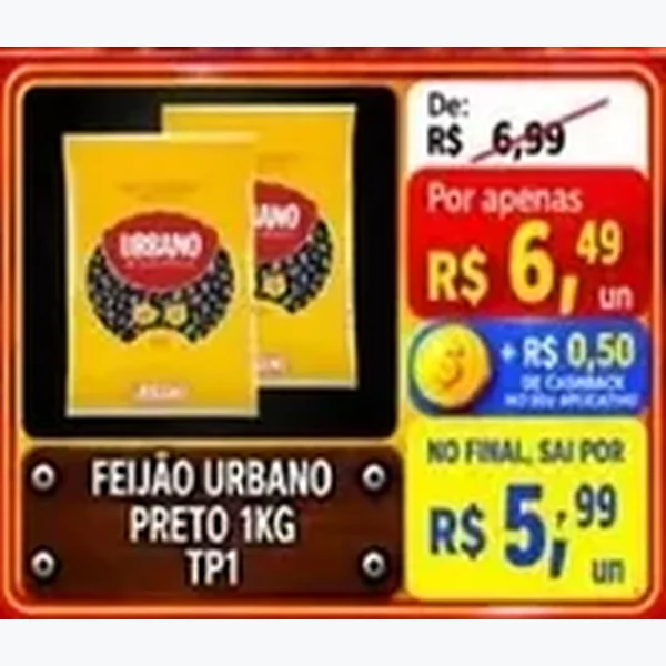 Recorte do encarte de Feijão Preto Tp1 Urbano