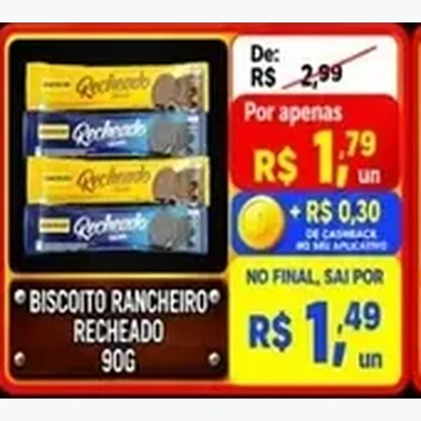 Biscoito Recheado Rancheiro 90 g