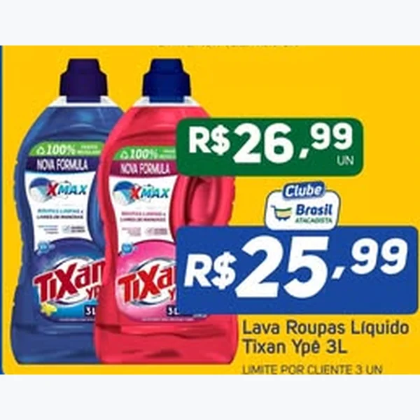 Lava Roupas Líquido Tixan Ypê 3 L