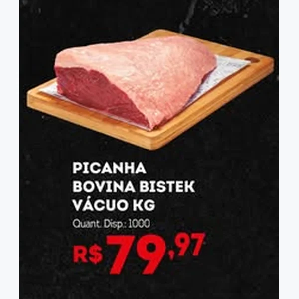 Recorte do encarte de Picanha Bovina Vácuo Bistek