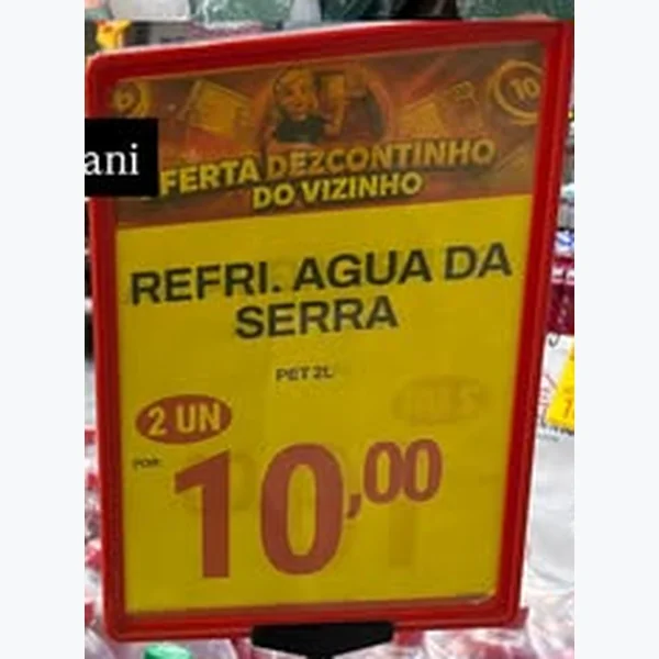 Recorte do encarte de Refrigerante Água da Serra 2 L