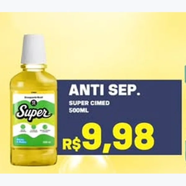 Recorte do encarte de Antisséptico Bucal Super Cimed 500 ml