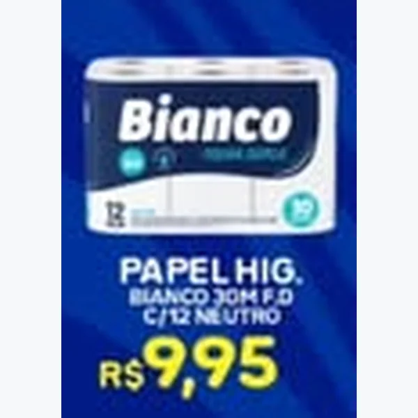 Recorte do encarte de Papel Higiênico Neutro Bianco 12 un × 30 un