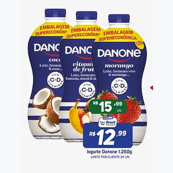 Recorte do encarte de Iogurte Danone 1,25 kg