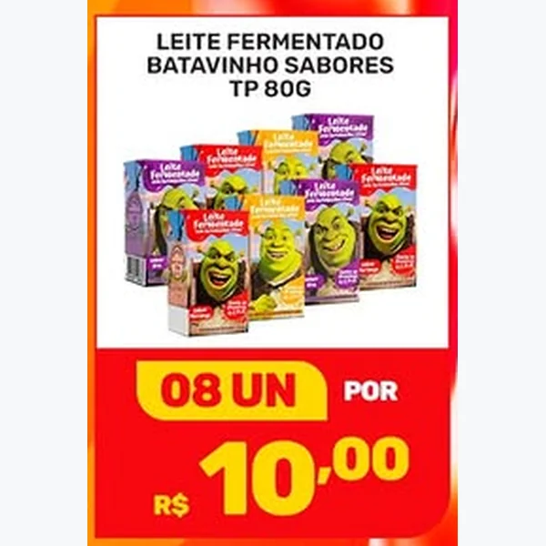 Recorte do encarte de Leite Fermentado Sabores Batavinho 80 g