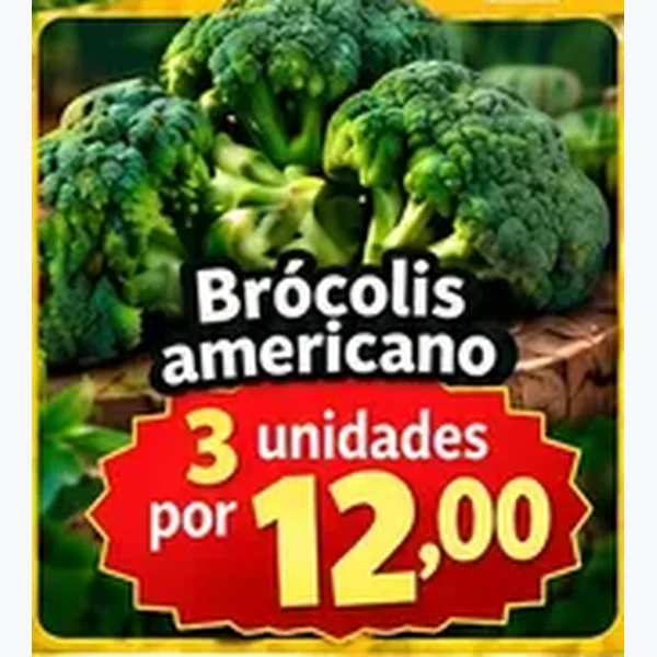 Recorte do encarte de Brócolis Americano