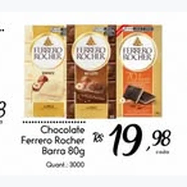 Recorte do encarte de Chocolate Barra Ferrero Rocher 80 g