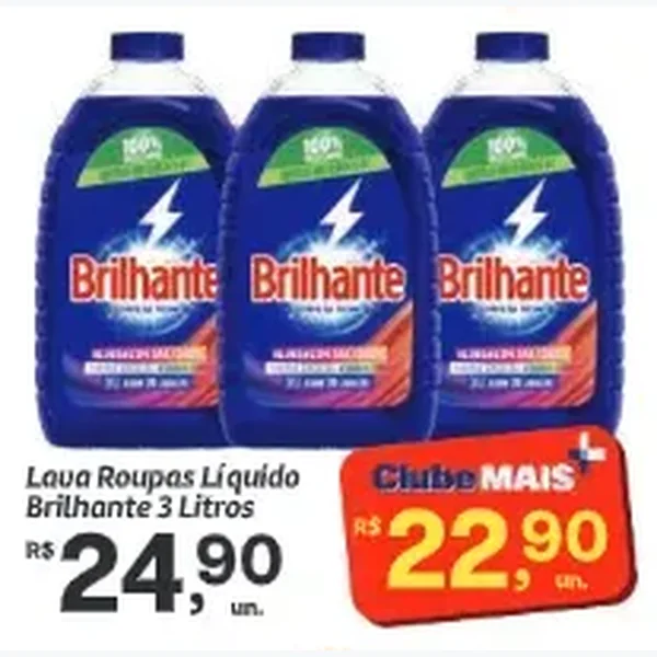 Lava Roupas Líquido Brilhante 3 L