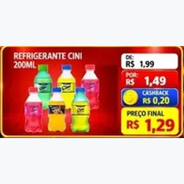 Recorte do encarte de Refrigerante Cini 200 ml