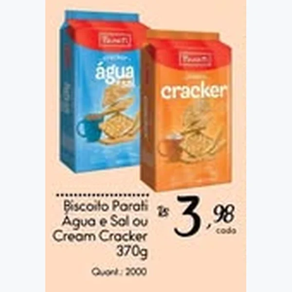 Recorte do encarte de Biscoito Água e Sal Parati 370 g