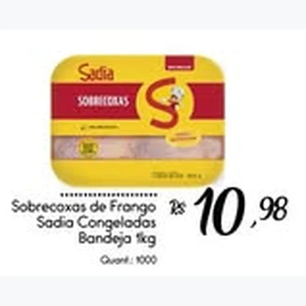 Recorte do encarte de Sobrecoxas de Frango Congeladas Sadia 1 kg
