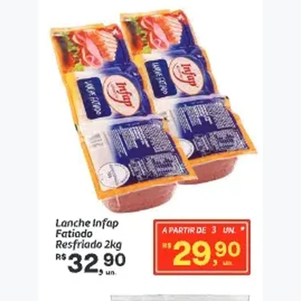 Recorte do encarte de Lanche Fatiado Infap 2 kg