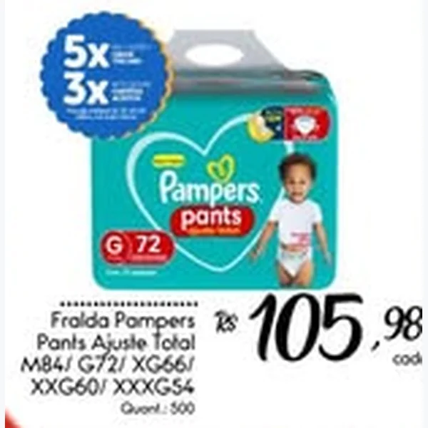 Recorte do encarte de Fralda Pants Ajuste Total Pampers