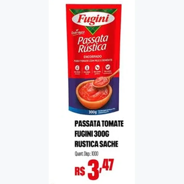 Passata Tomate Rústica Fugini 300 g