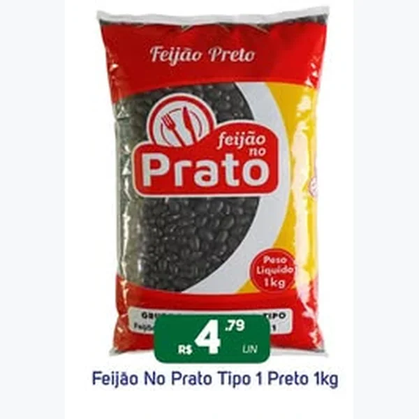 Recorte do encarte de Feijão Preto Feijão no Prato 1 kg
