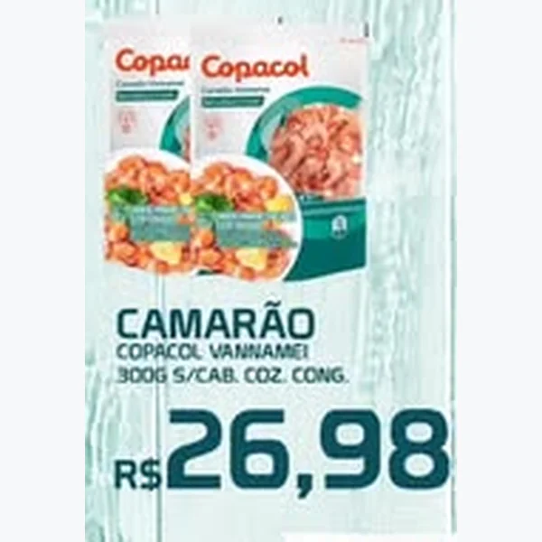Recorte do encarte de Camarão Vannamei Copacol 300 g