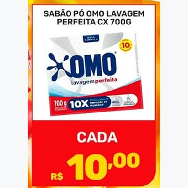 Recorte do encarte de Sabão em Pó Lavagem Perfeita Omo 700 g