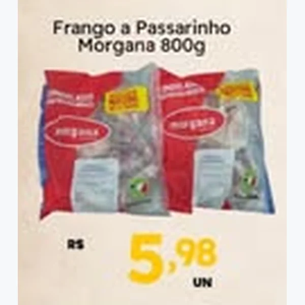 Recorte do encarte de Frango a Passarinho Morgana 800 g