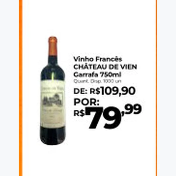 Recorte do encarte de Vinho Francês Château de Vien 750 ml