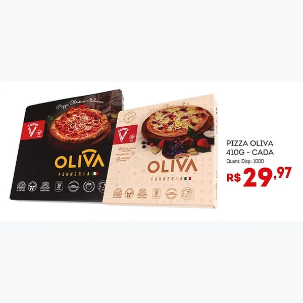 Recorte do encarte de Pizza Oliva Forneria 410 g