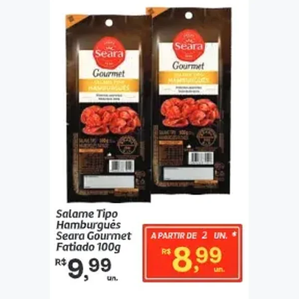 Salame Tipo Hambúrguer Fatiado Seara Gourmet 100 g