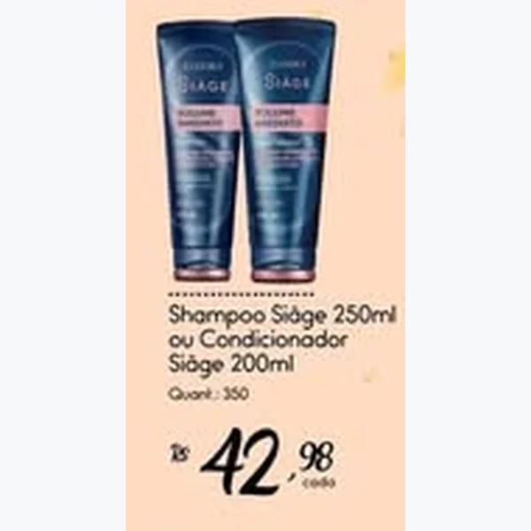 Recorte do encarte de Shampoo Siàge 250 ml