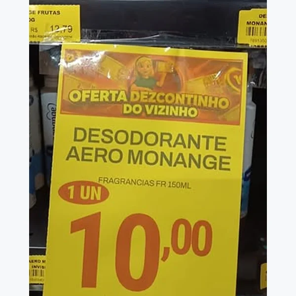 Recorte do encarte de Desodorante Aero Monange 150 ml