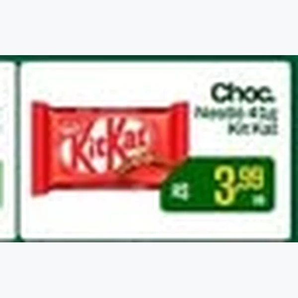 Recorte do encarte de Chocolate KitKat